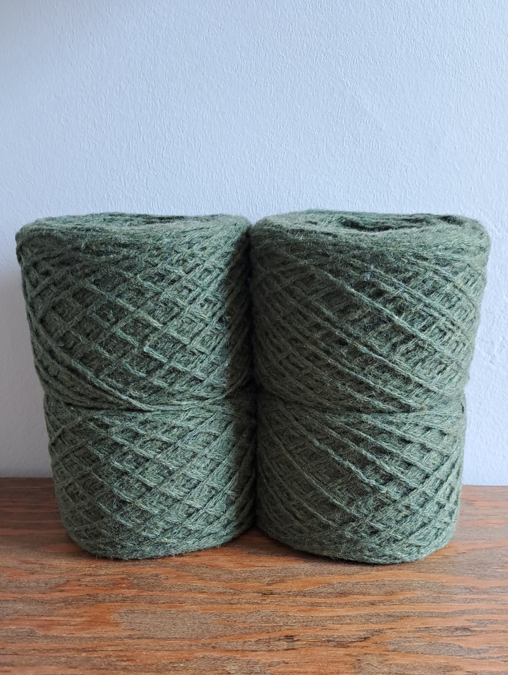 80% Wool DK Olive Green Yarn Lot, 400g